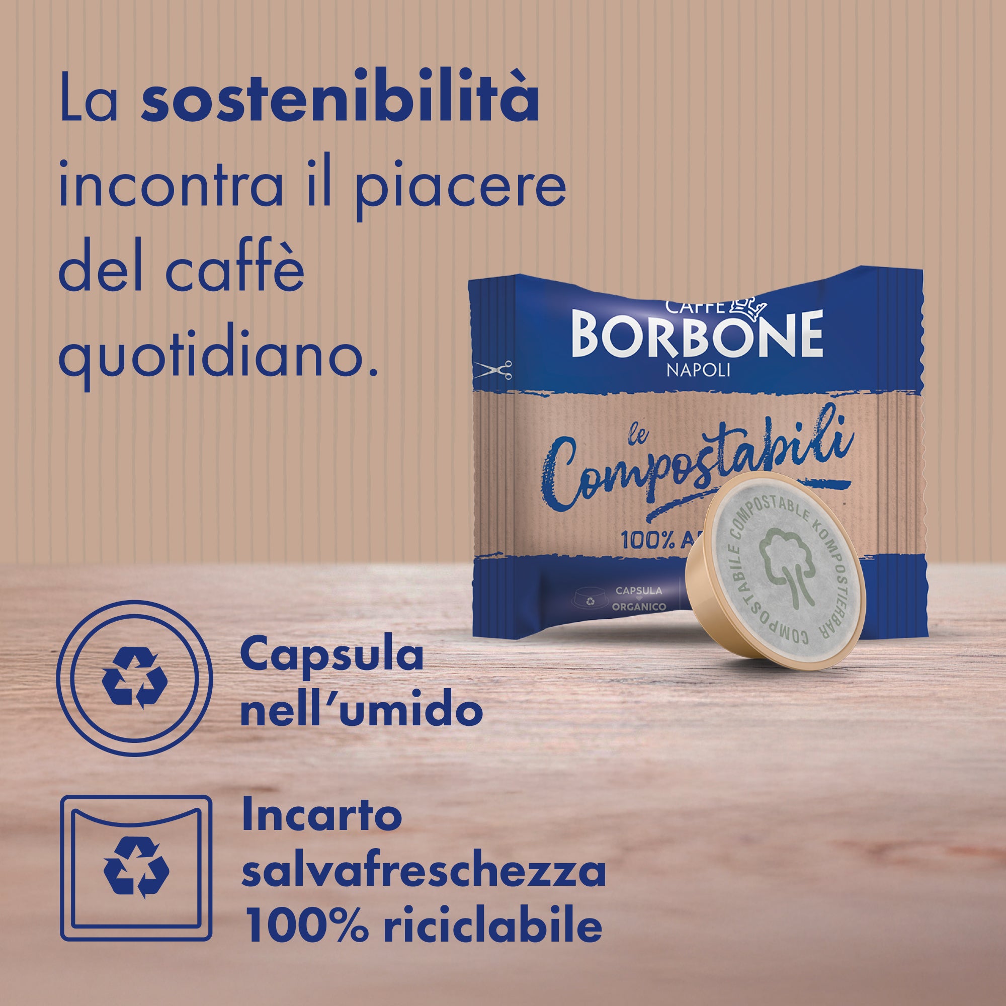 50 Compostable Compatible Capsules Lavazza A Modo Mio