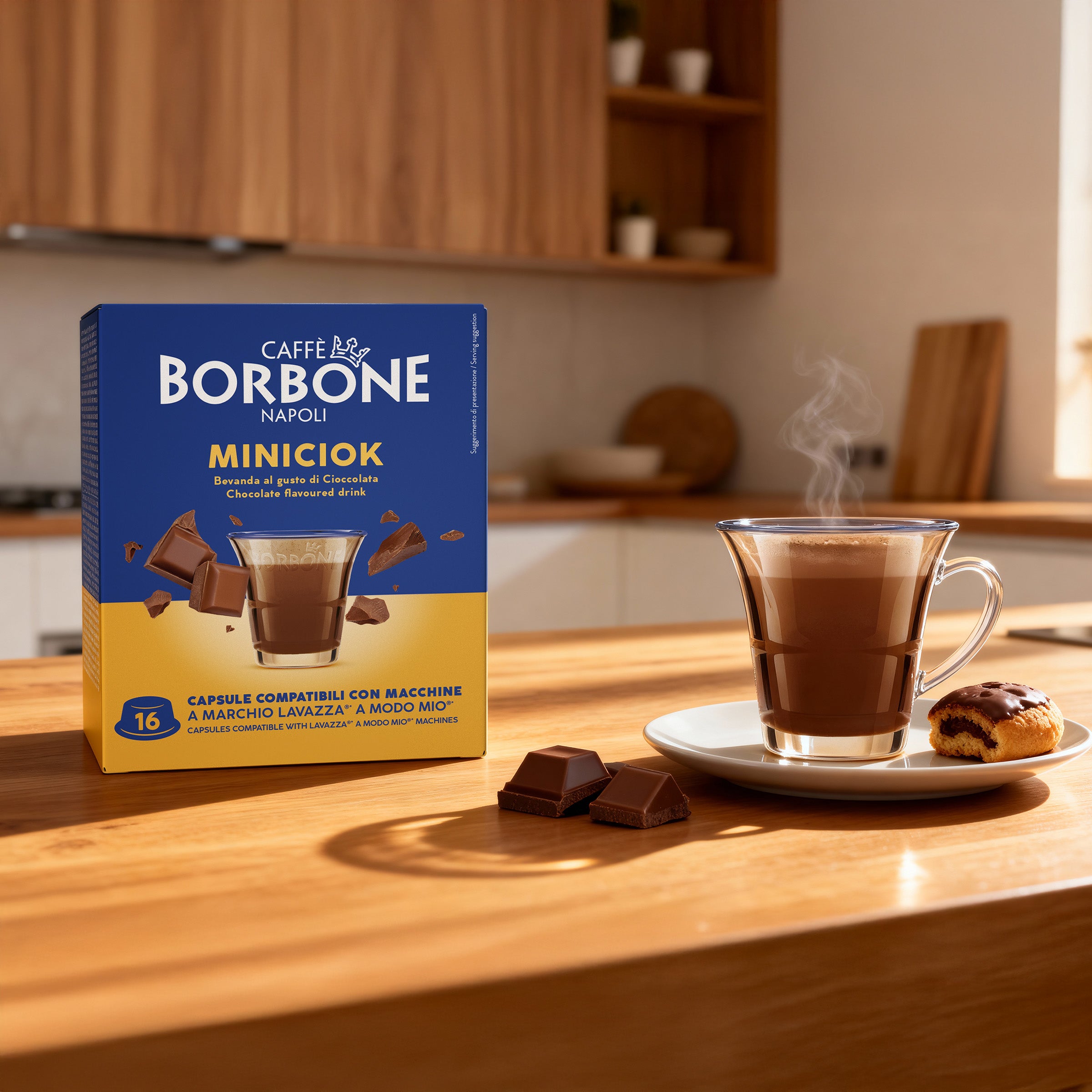 96 Capsules Hazelnut Caffe Borbone For Soluble Beverage