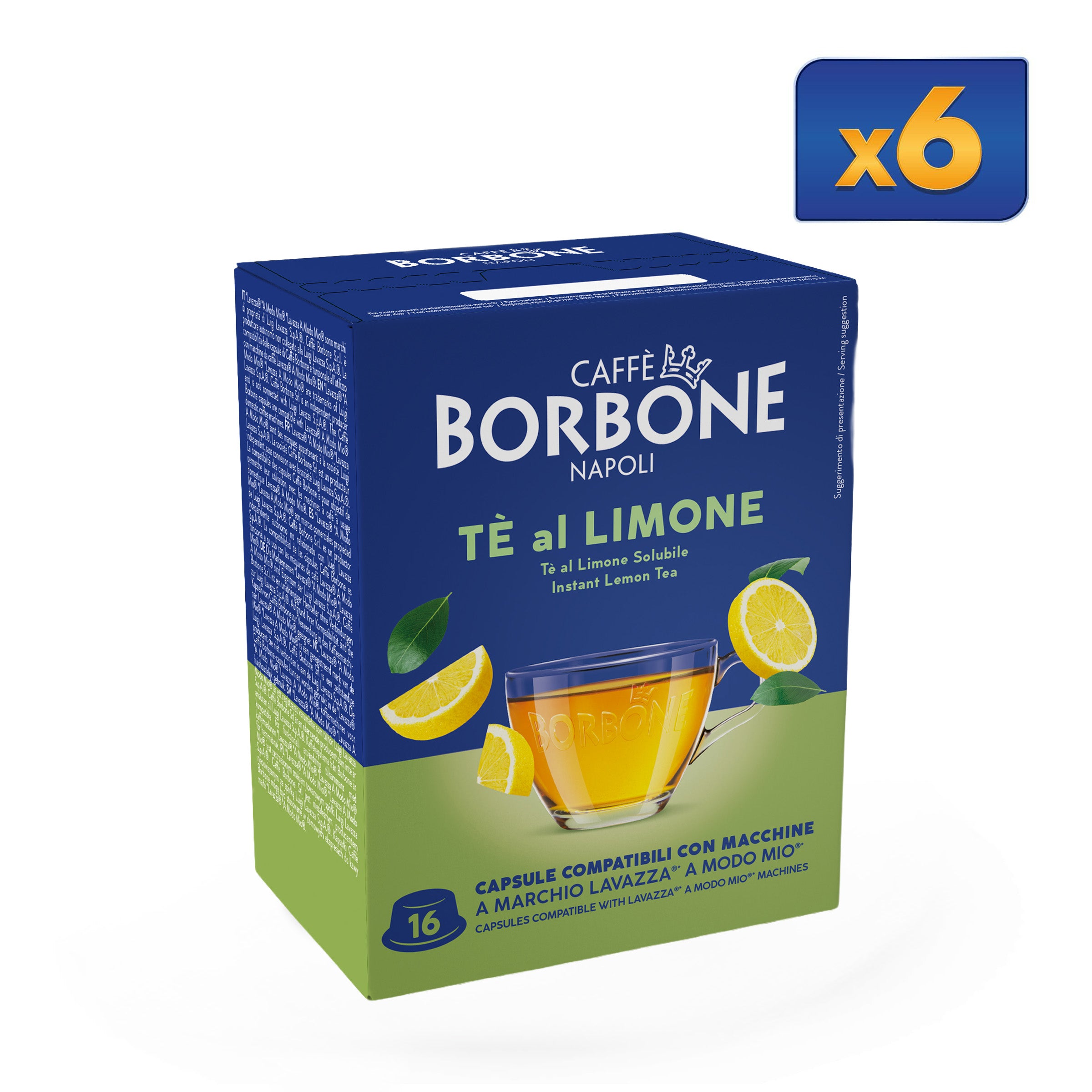 96 Capsules Lemon Tea Flavor For Instant Drink Caffe Borbone
