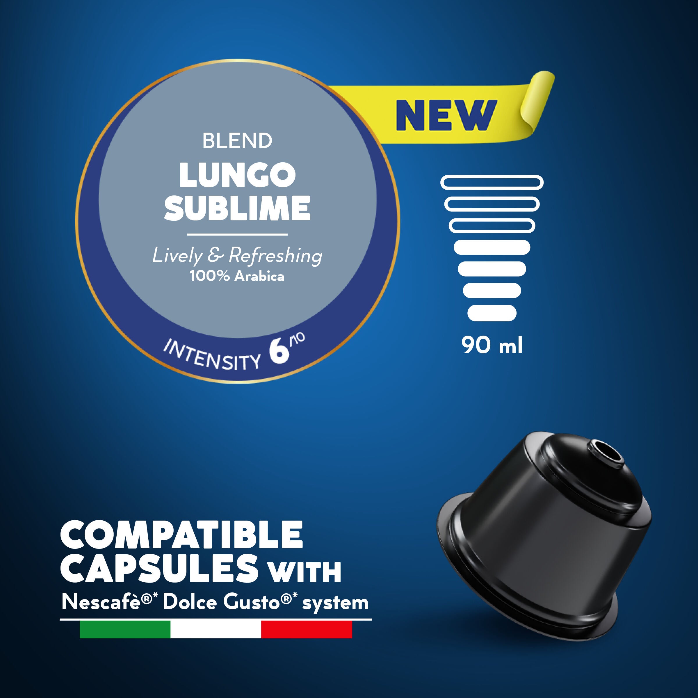 New Borbon Coffee Capsules Lungo Sublime Compatible Nescafe Dolce Gusto
