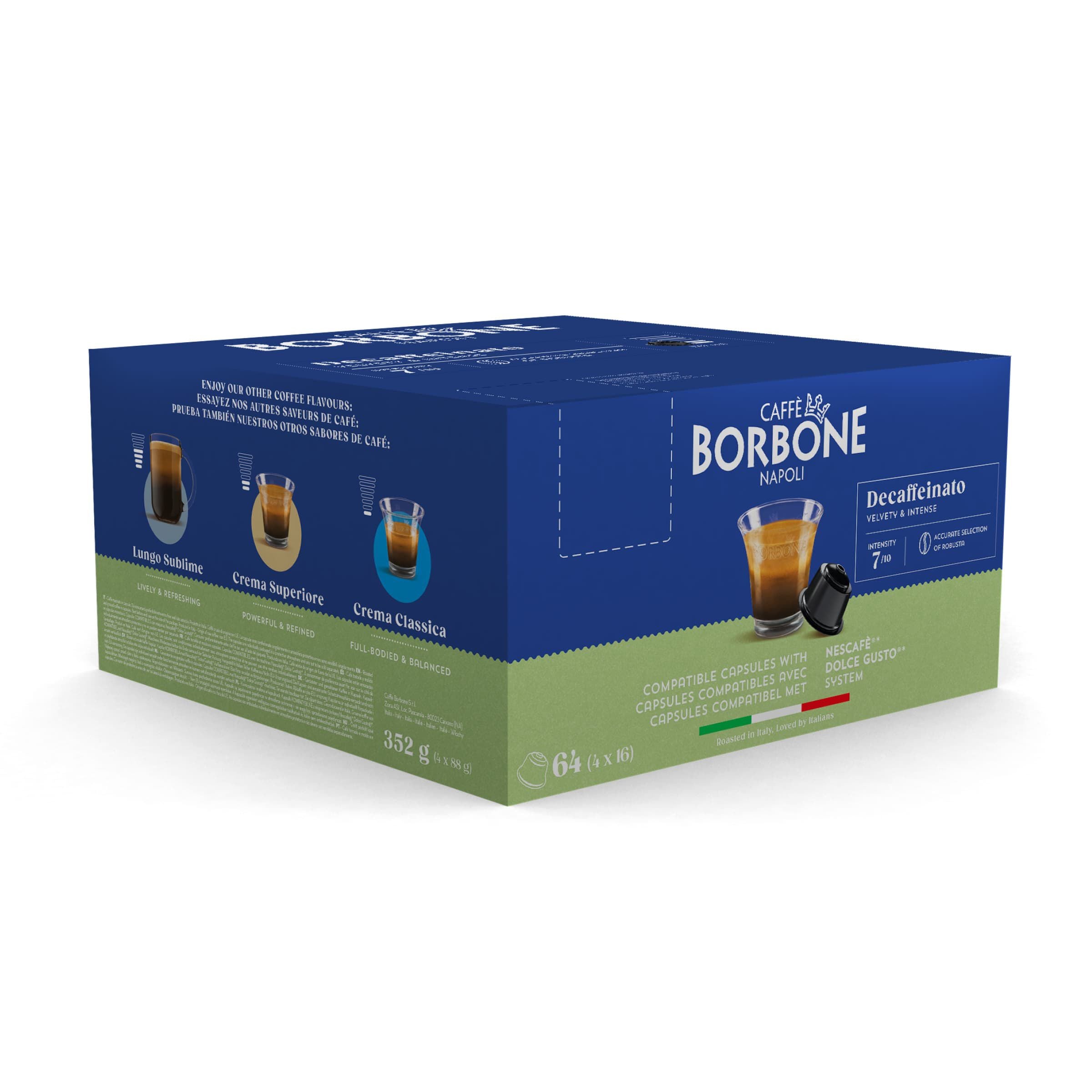 New Borbon Coffee Capsules Decaffeinato Compatible Nescafe Dolce Gusto