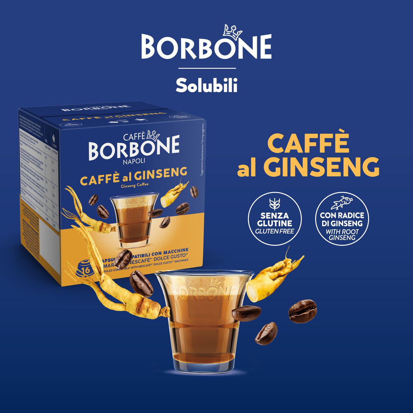 64 Capsules Borbone Compatible Coffee Machines Nescafe Dolce Gusto Flavored Ginseng