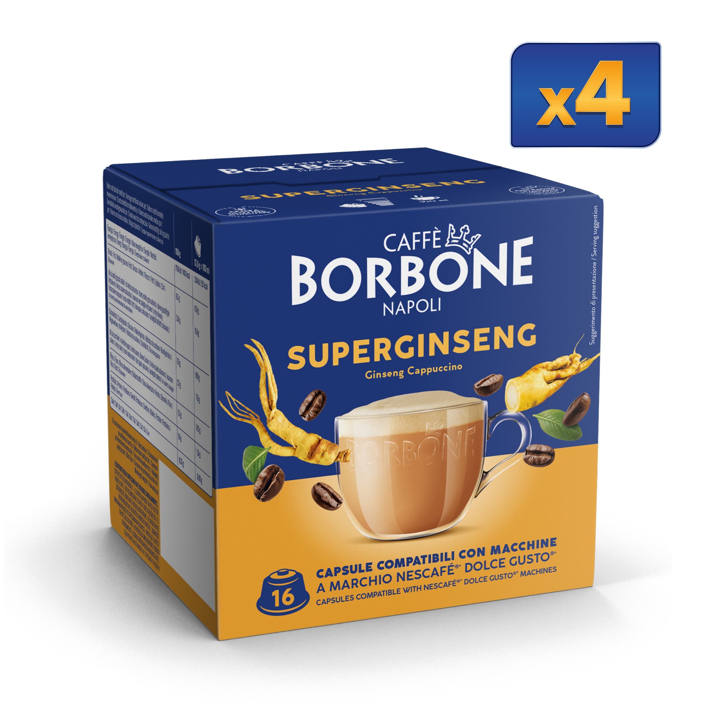 64 Superginseng Capsules Compatible With Coffee Machines Nescafe R Dolce Gusto R