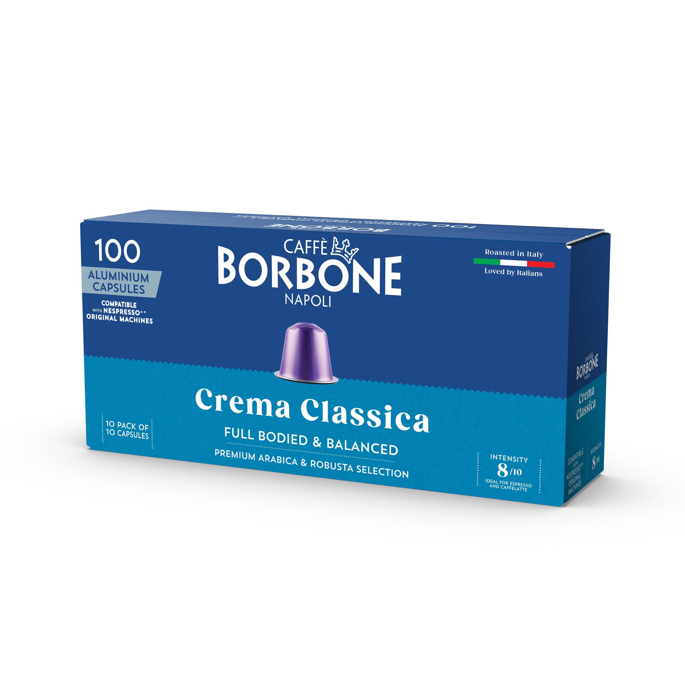 New Capsules Borbone Blend Crema Classica Compatible Nespresso Aluminum