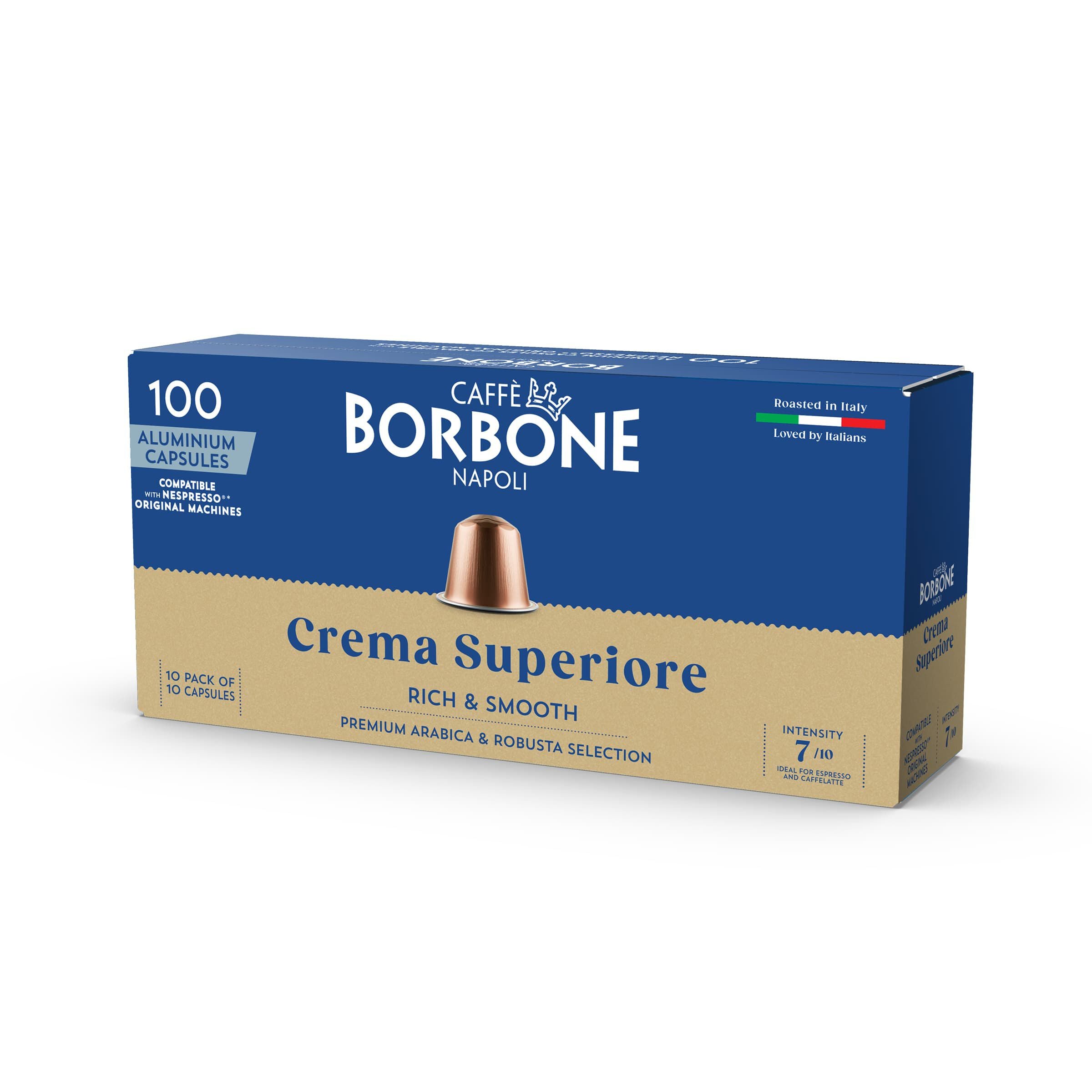 New Capsules Borbone Blend Crema Superiore Compatible Nespresso Aluminum