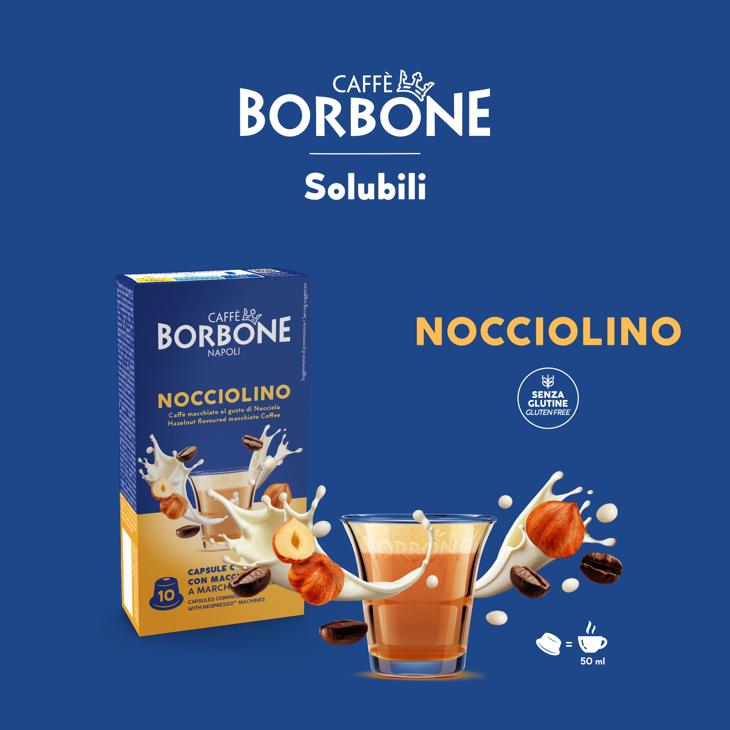 60 Capsules Nocciolino Caffe Borbone For Instant Drink