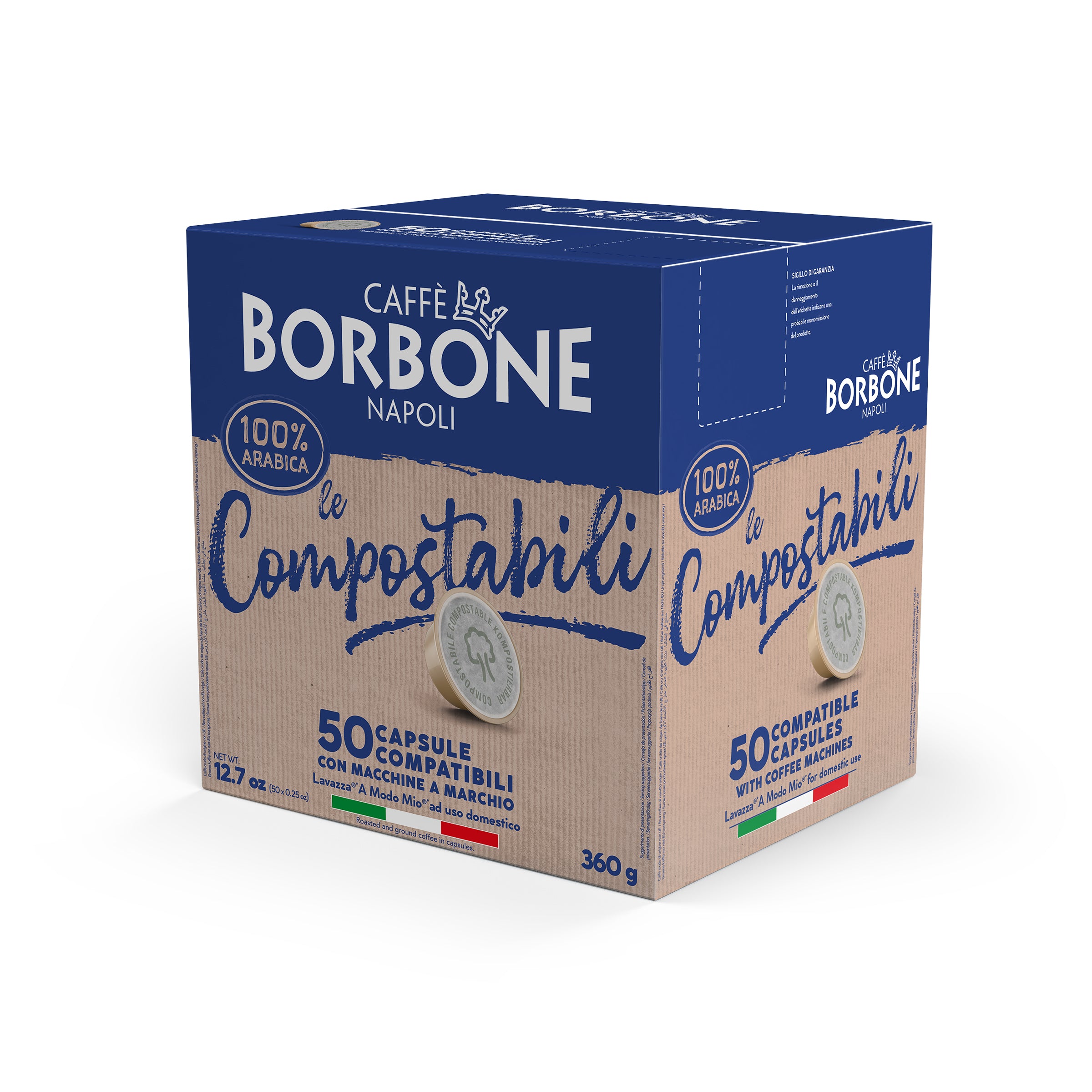 50 Compostable Compatible Capsules Lavazza A Modo Mio