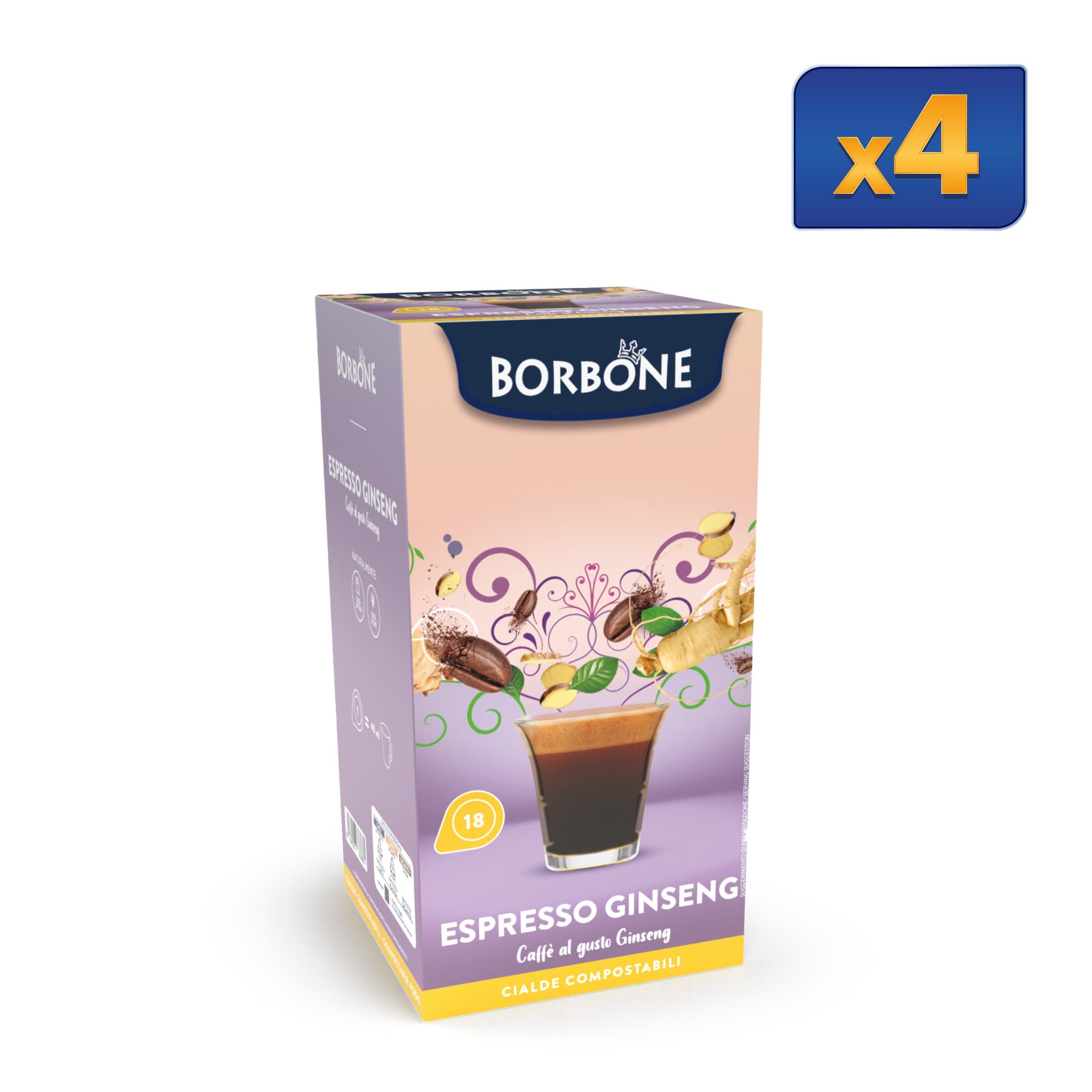 72 Coffee With Ginseng Pods Caffe Borbone