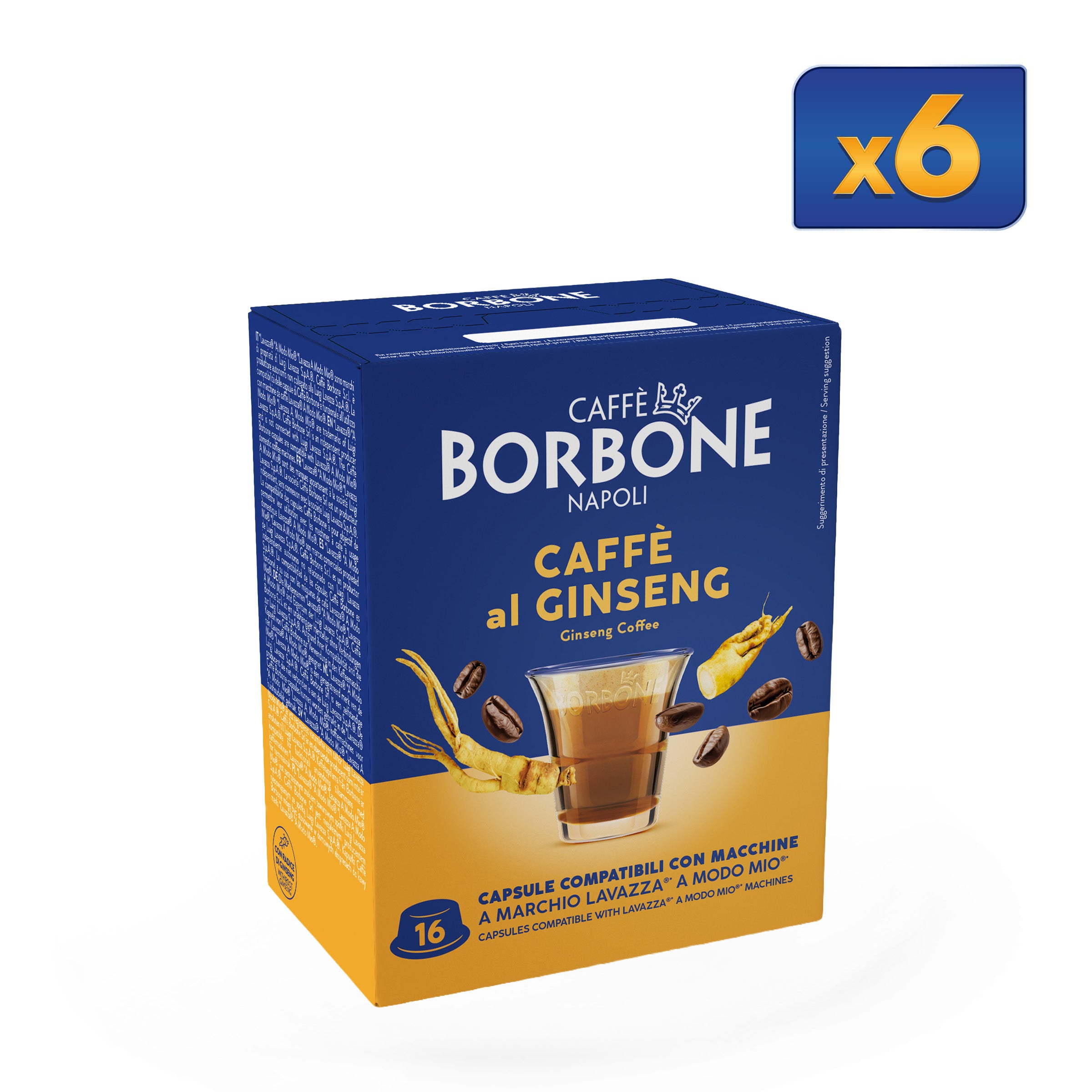 96 Capsules Ginseng Flavor Caffe Borbone For Soluble Beverage