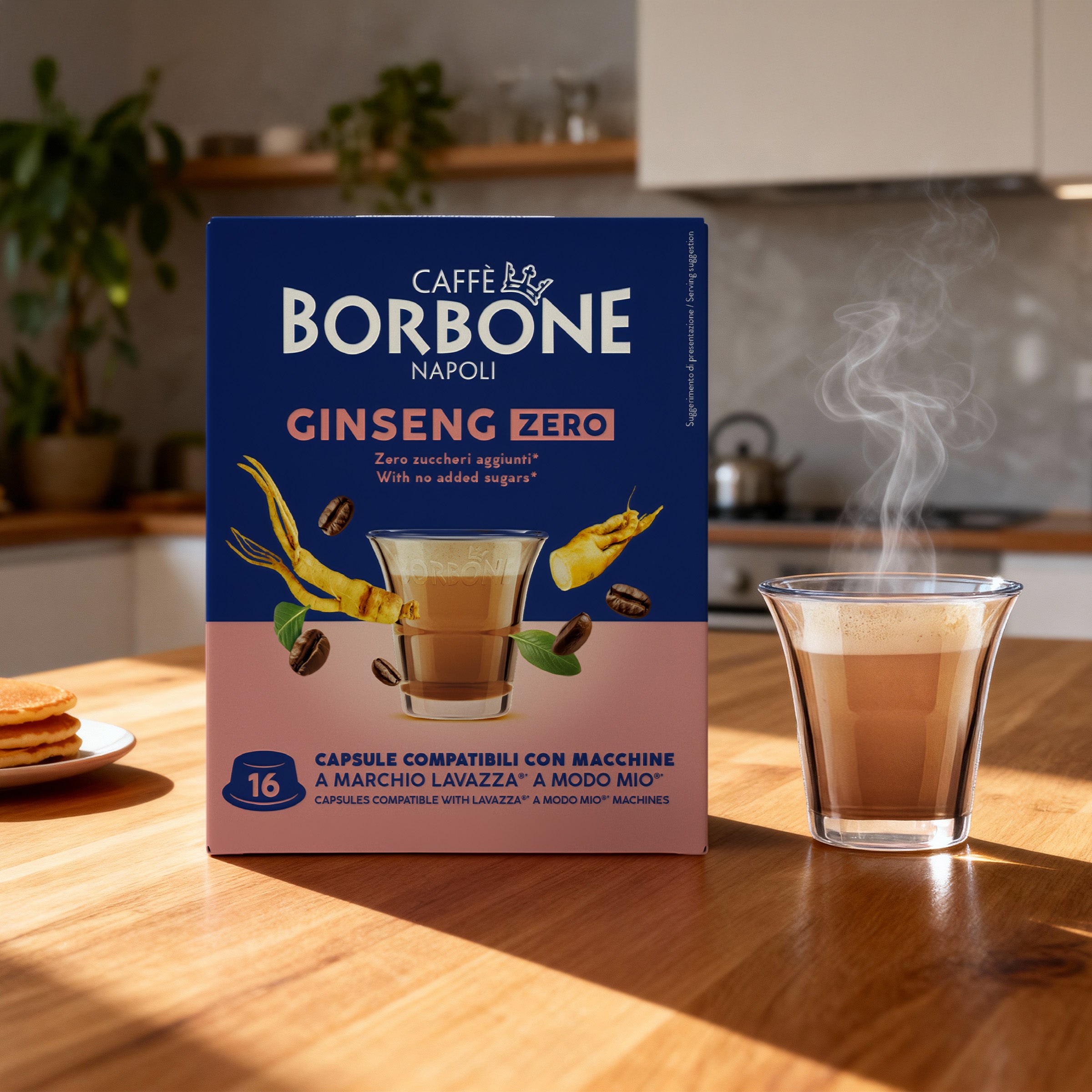 Capsule Compatible Borbone Lavazza A Modo Mio Coffee Machines With The Taste Of Ginseng Zero