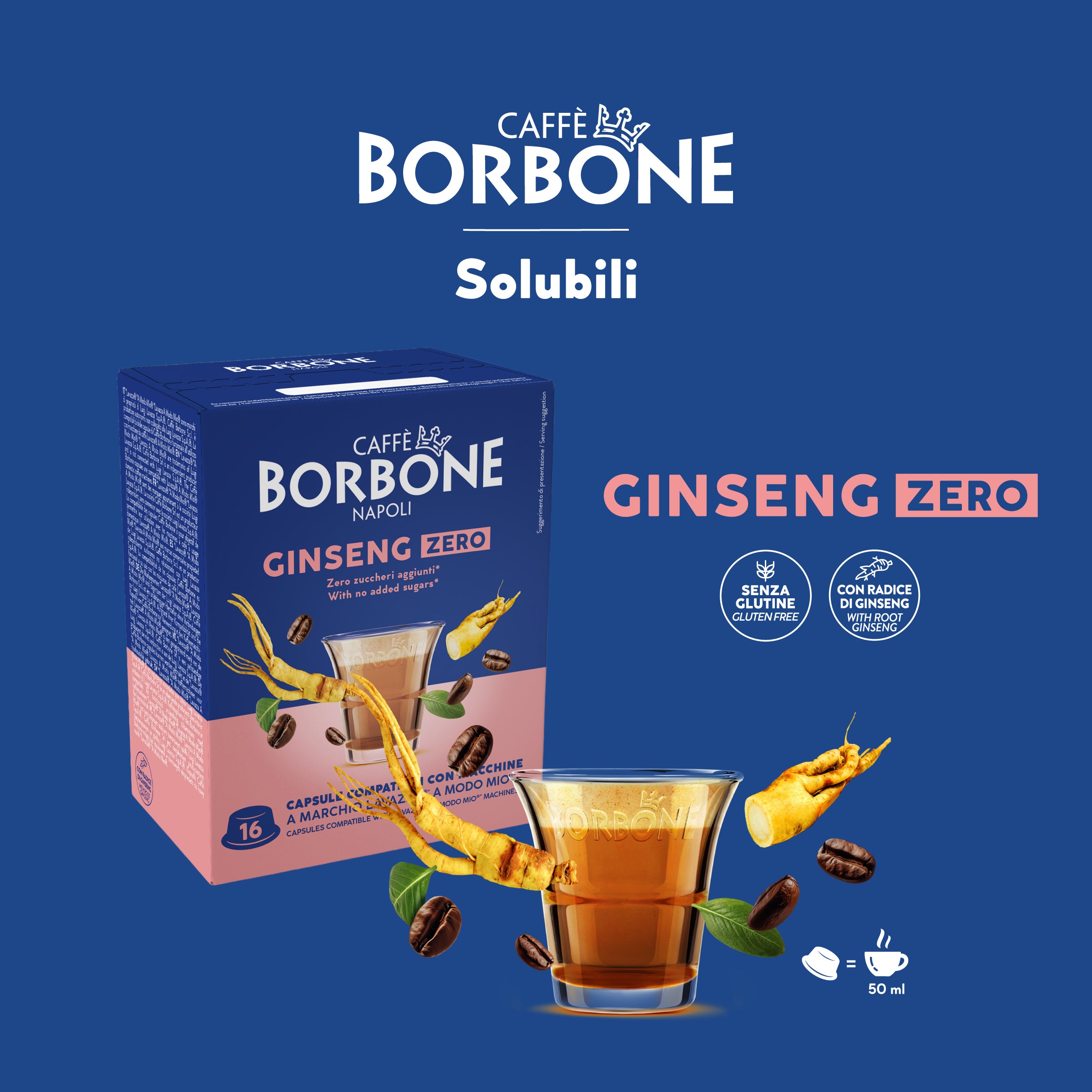 Capsule Compatible Borbone Lavazza A Modo Mio Coffee Machines With The Taste Of Ginseng Zero