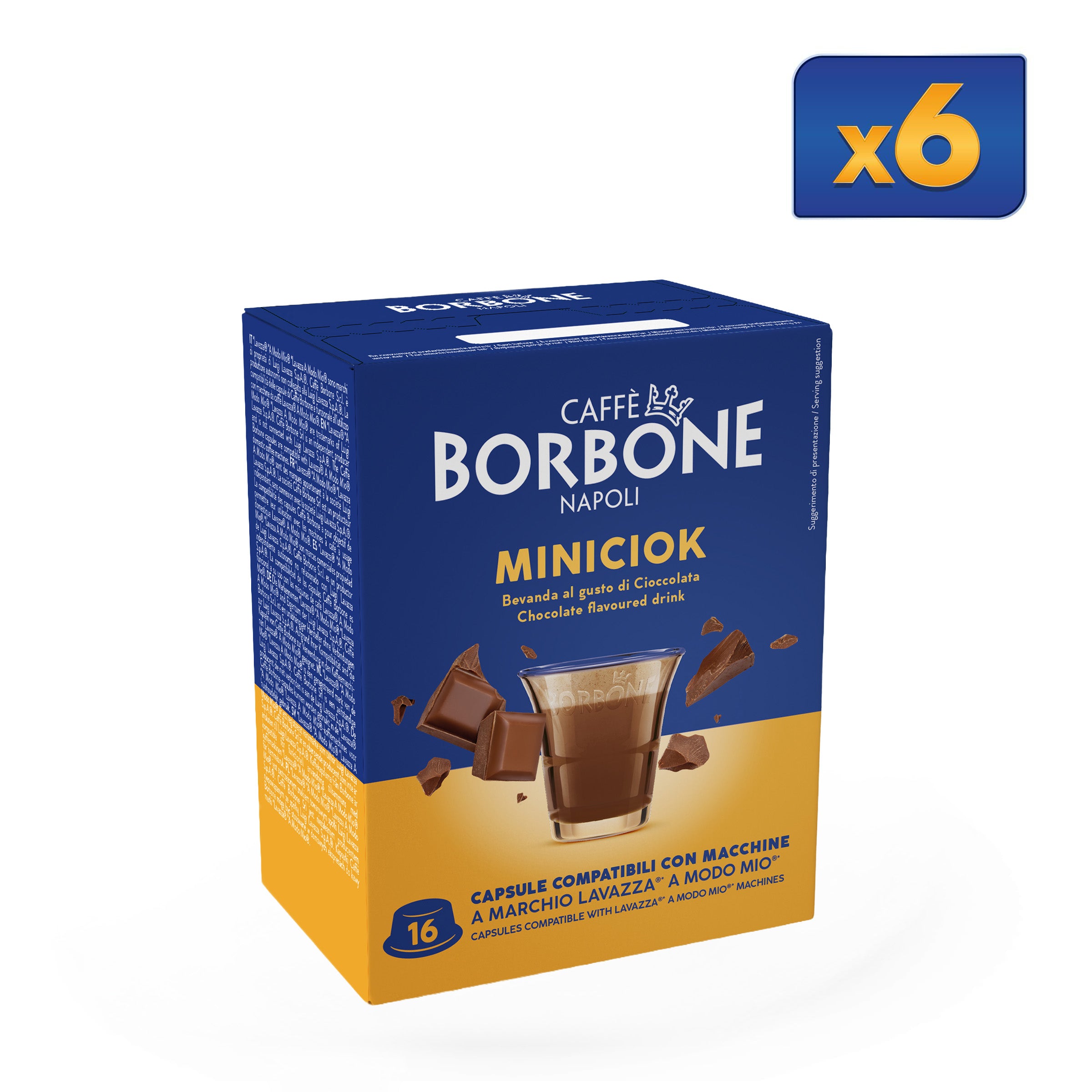 96 Capsules Miniciok Caffe Borbone For Instant Drink Chocolate Flavor