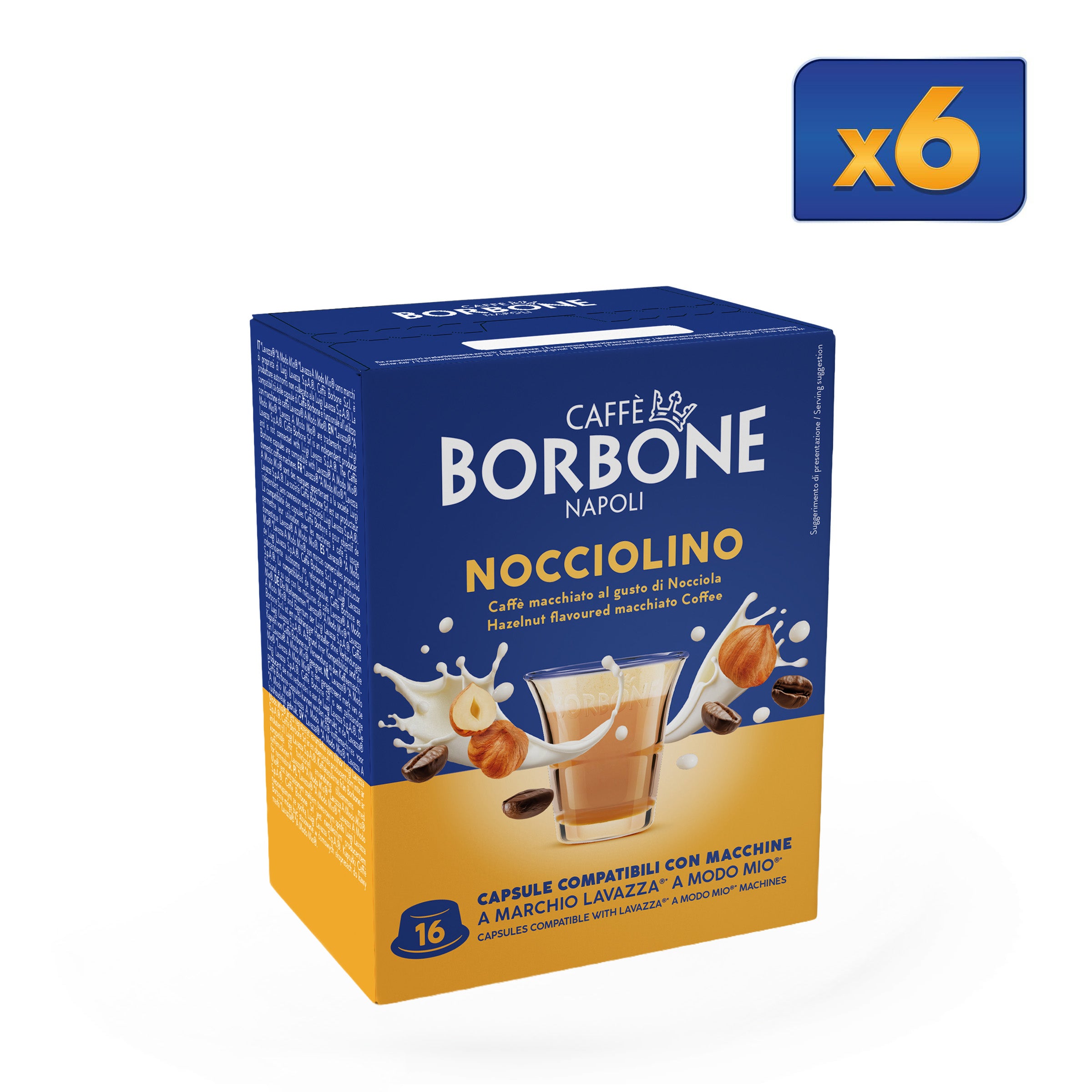 96 Capsules Hazelnut Caffe Borbone For Soluble Beverage