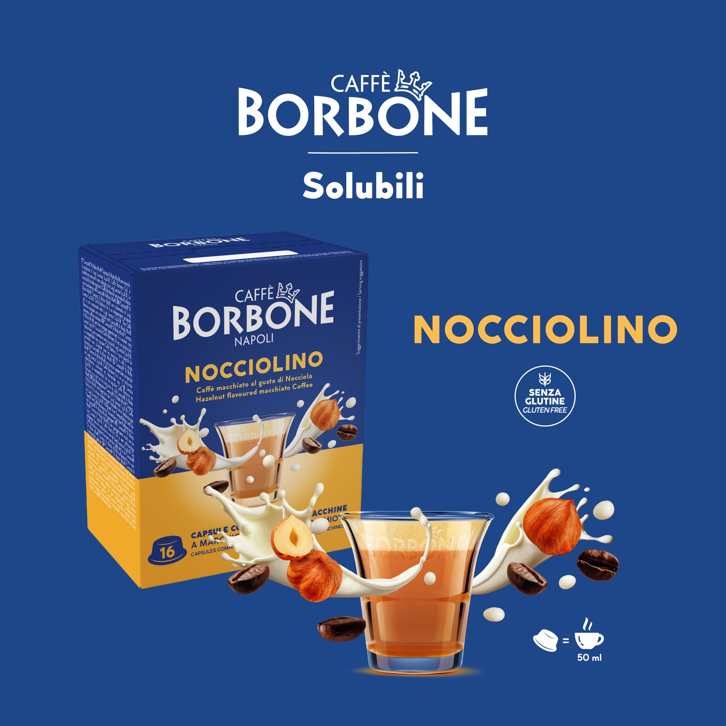 96 Capsules Hazelnut Caffe Borbone For Soluble Beverage