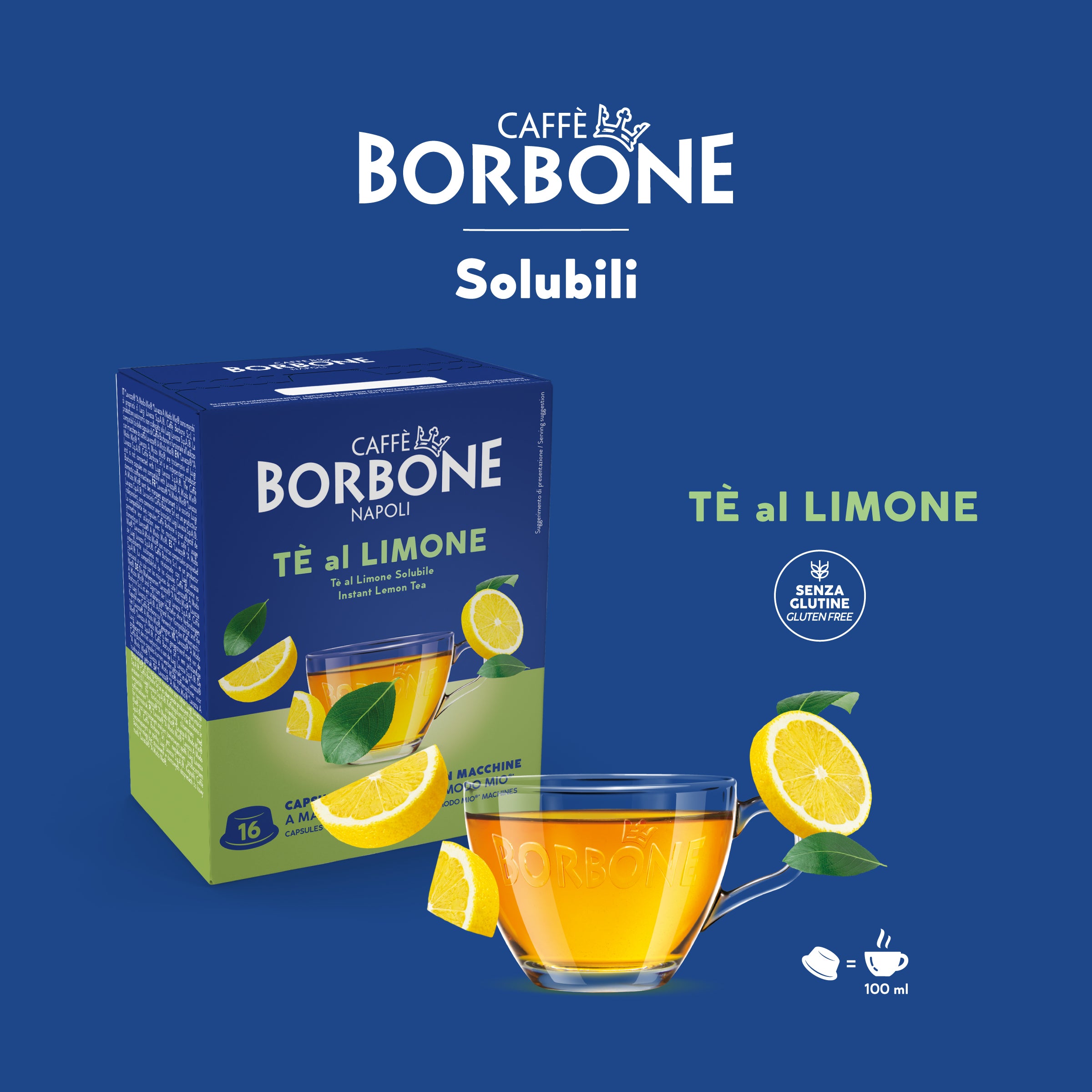96 Capsules Lemon Tea Flavor For Instant Drink Caffe Borbone
