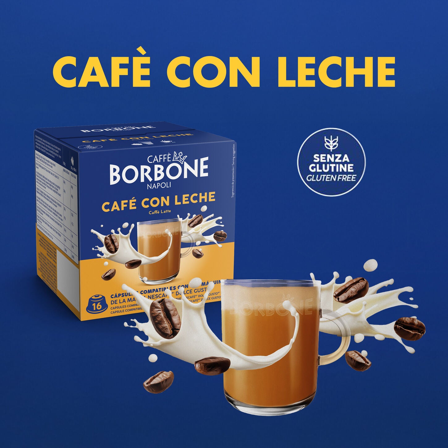 64 Capsules Compatible Borbone Machines Nescafe Dolce Gusto Cafe Con Leche
