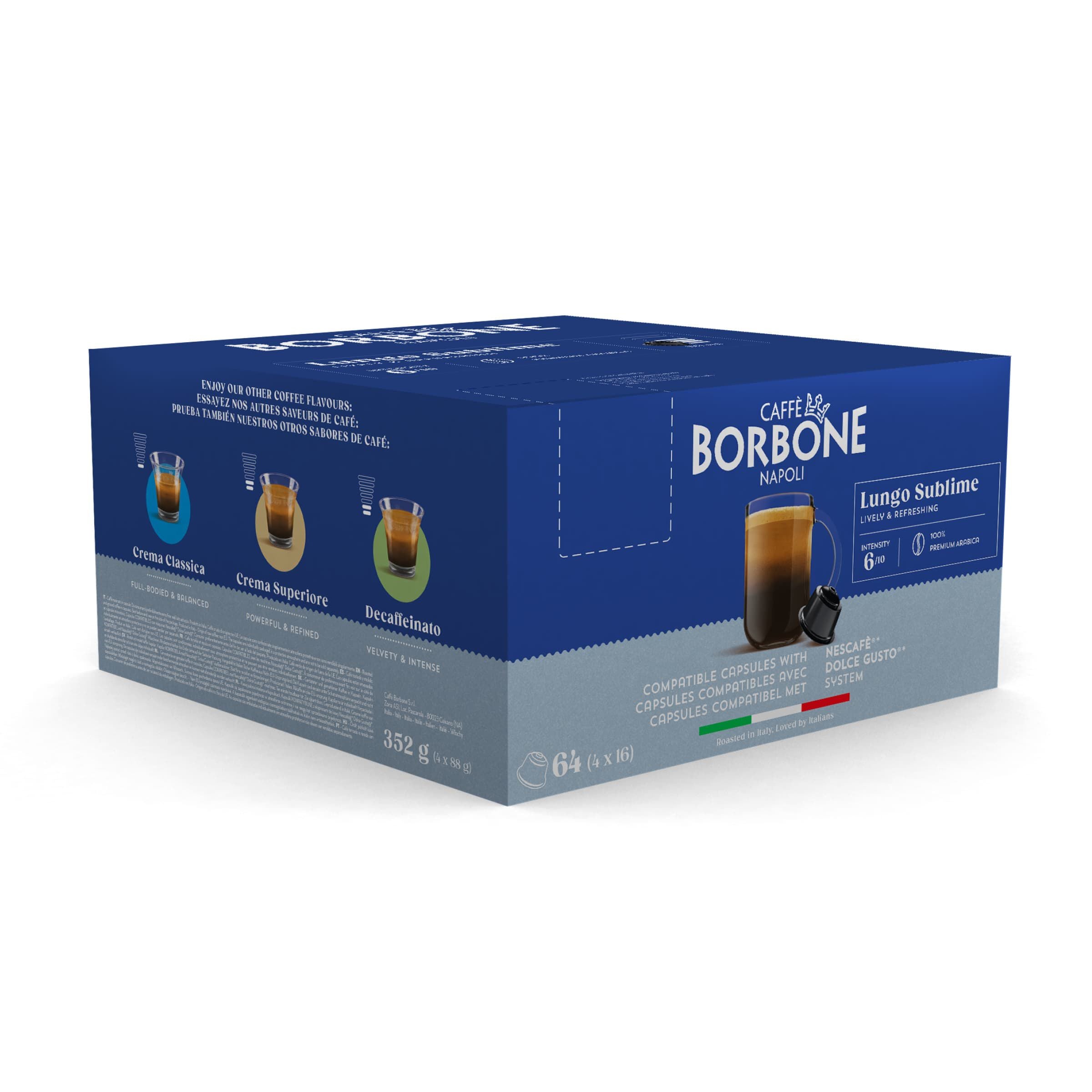 New Borbon Coffee Capsules Lungo Sublime Compatible Nescafe Dolce Gusto