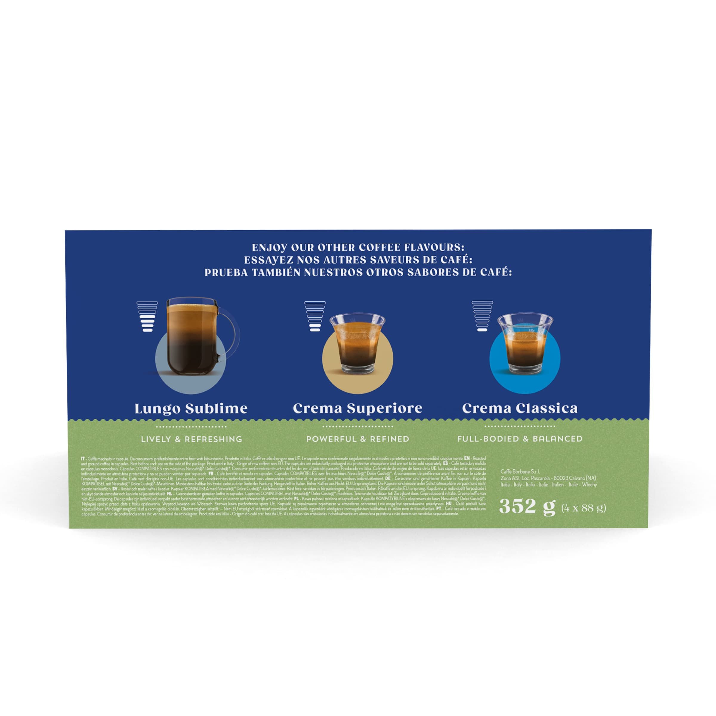 New Borbon Coffee Capsules Decaffeinato Compatible Nescafe Dolce Gusto