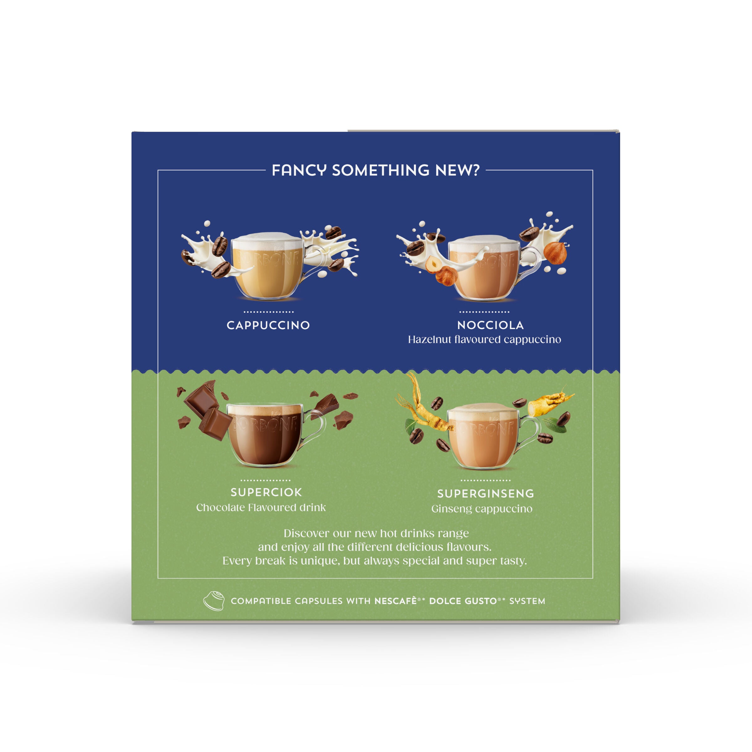New Borbon Coffee Capsules Decaffeinato Compatible Nescafe Dolce Gusto
