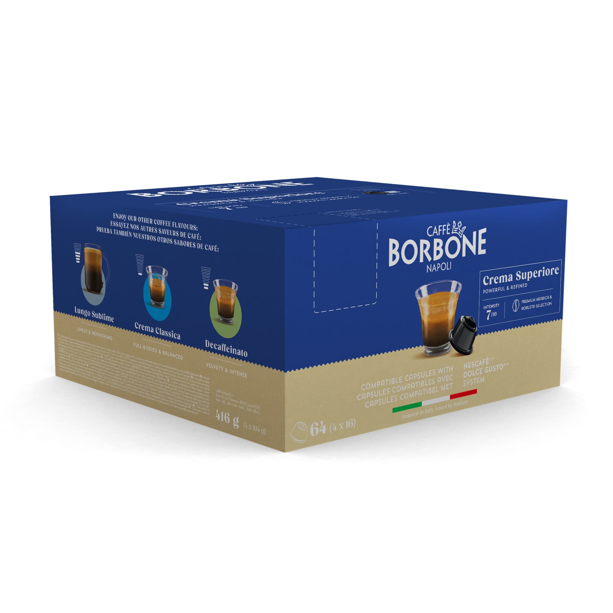 New Borbon Coffee Capsules Crema Superiore Compatible Nescafe Dolce Gusto