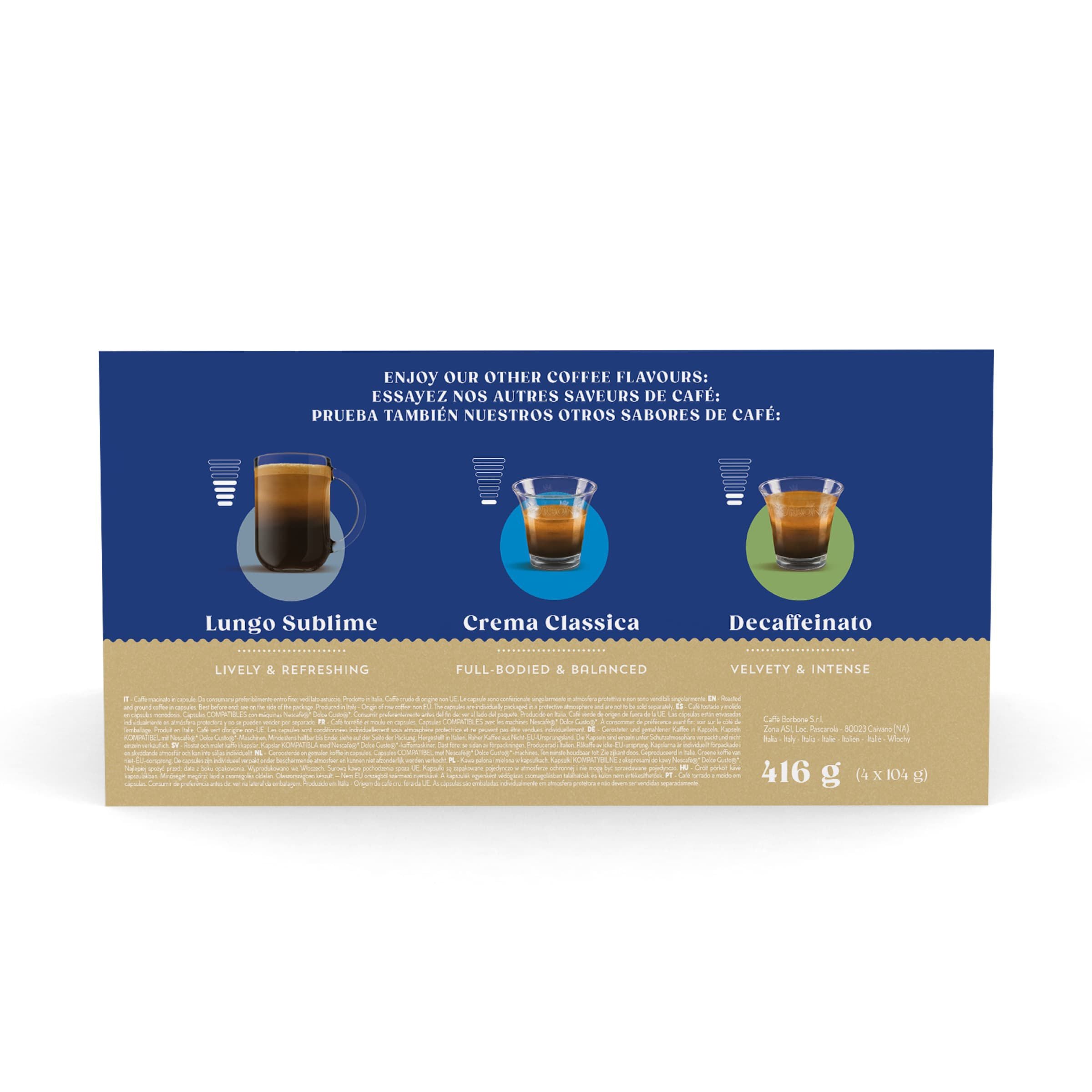 New Borbon Coffee Capsules Crema Superiore Compatible Nescafe Dolce Gusto