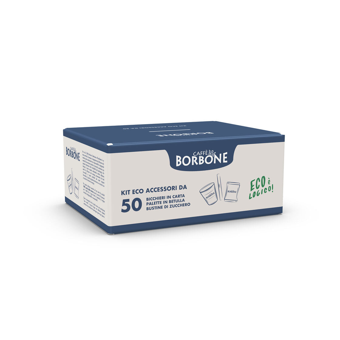 Ecologic Kit 50 Papercups Stirrers Sugar Borbone