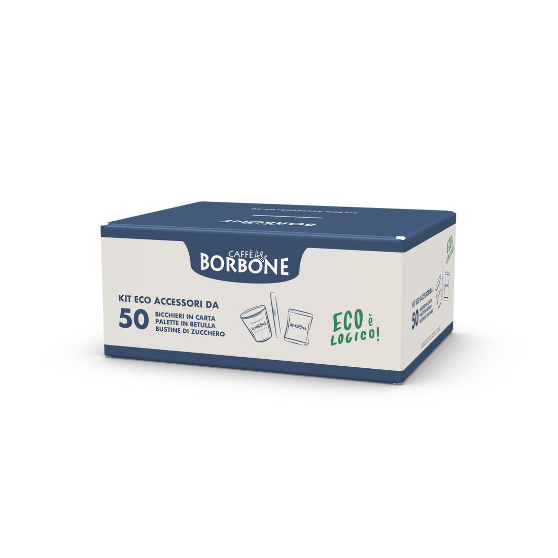 Ecologic Kit 50 Papercups Stirrers Sugar Borbone