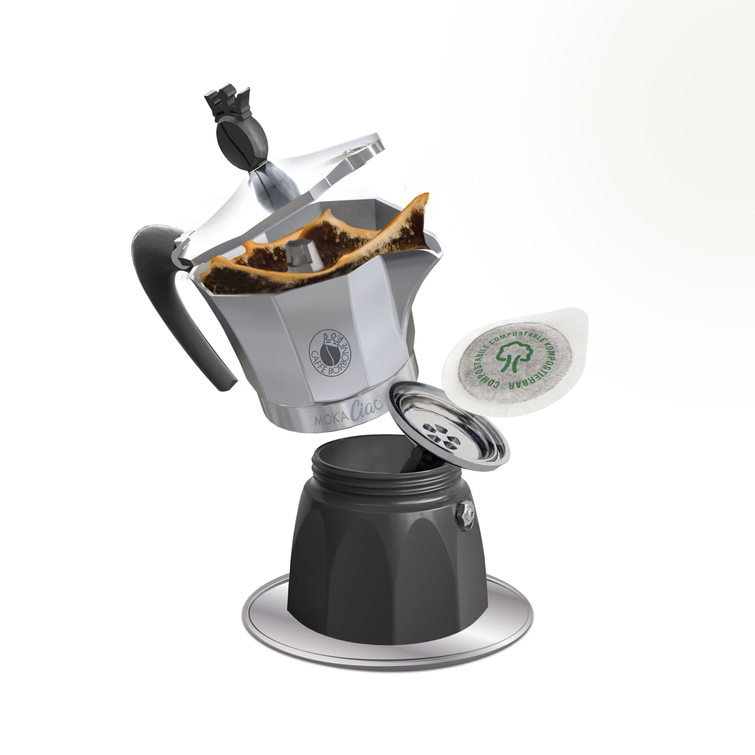 Moka Ciao Induction Caffe Borbone 15 Free Pods