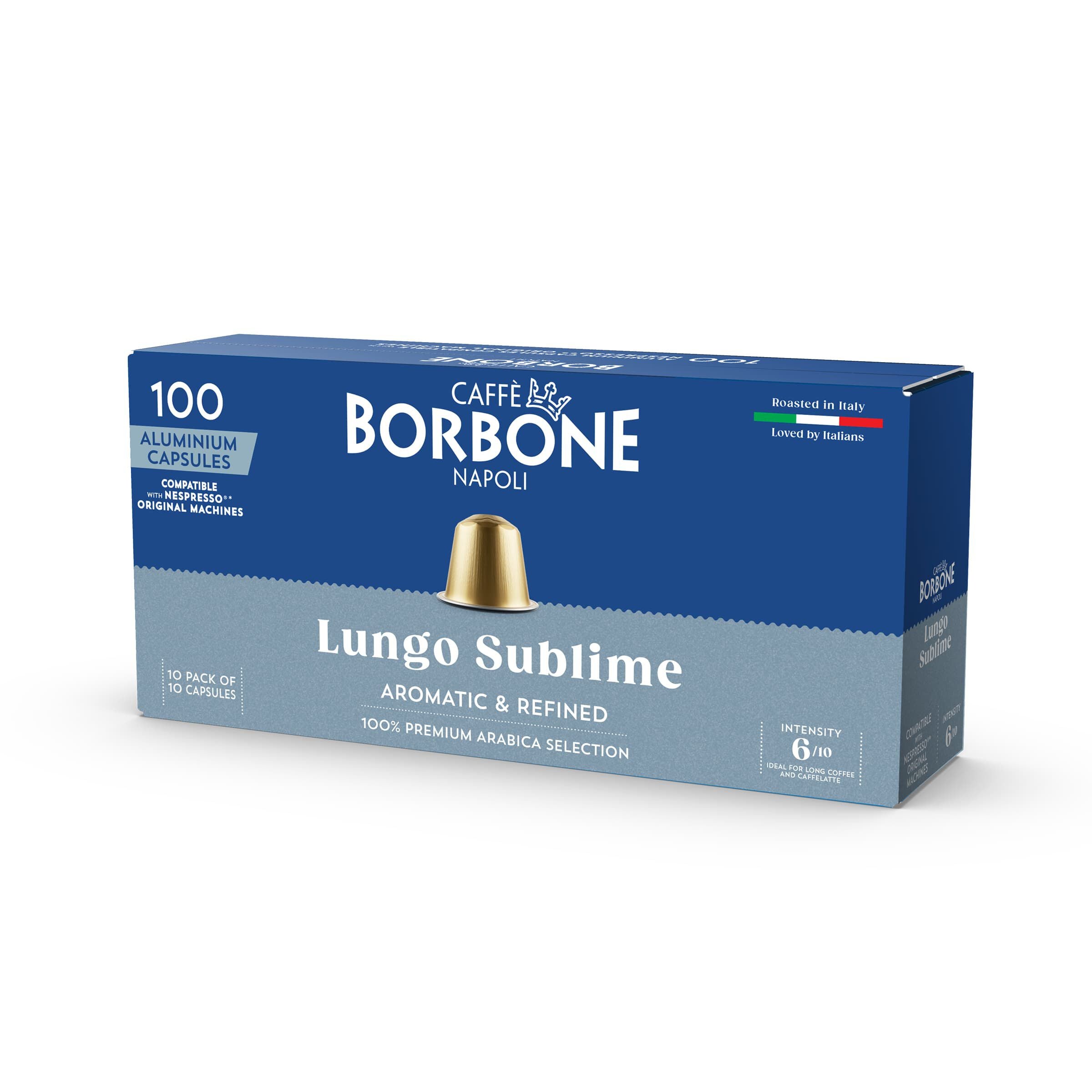 New Capsules Borbone Blend Lungo Sublime Compatible Nespresso Aluminum