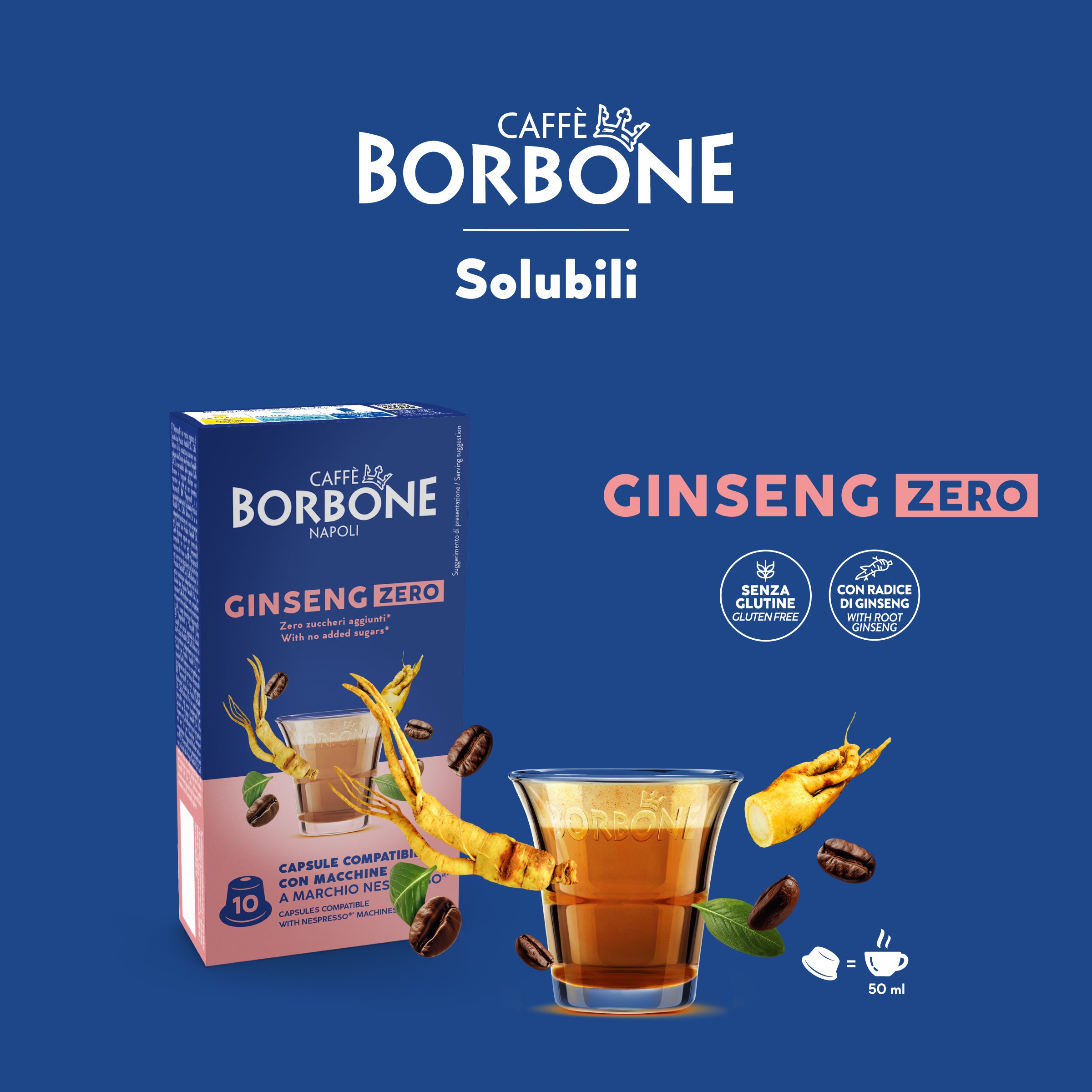 Borbone Compatible Capsules Nespresso Coffee Machines With The Taste Of Ginseng Zero