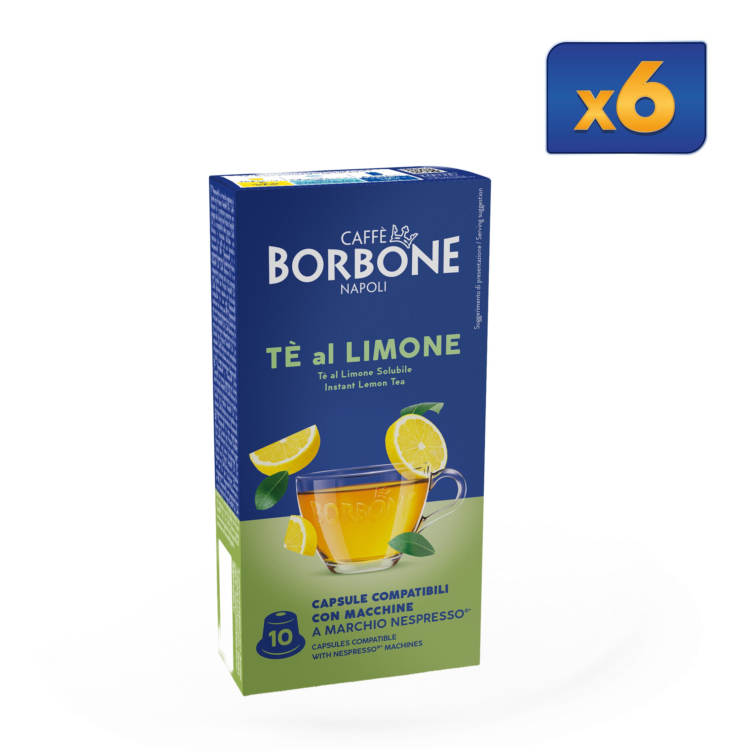 60 Capsules Lemon Tea Flavor Caffe Borbone For Soluble Drink