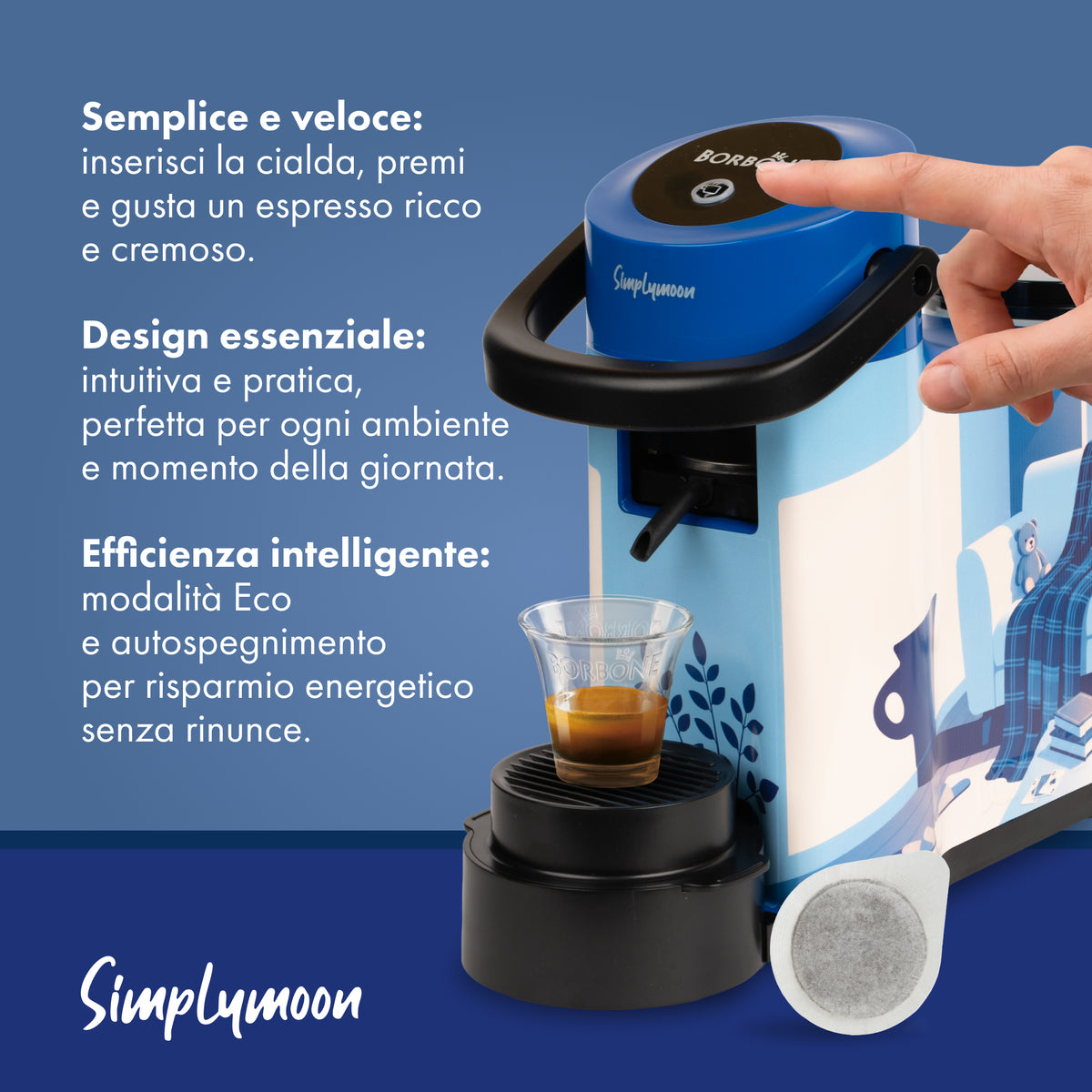 Simplymoon Caffè Borbone Limited Edition Blu Grafica 1