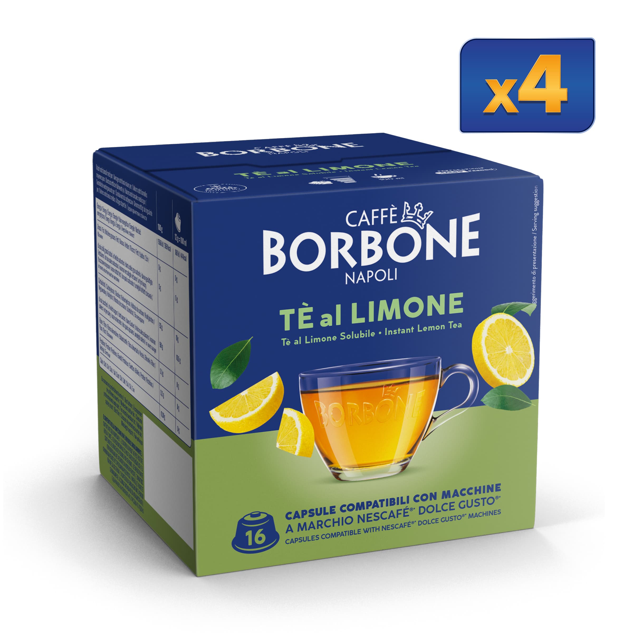 64 Capsules Lemon Tea Flavor Caffe Borbone For Instant Drink